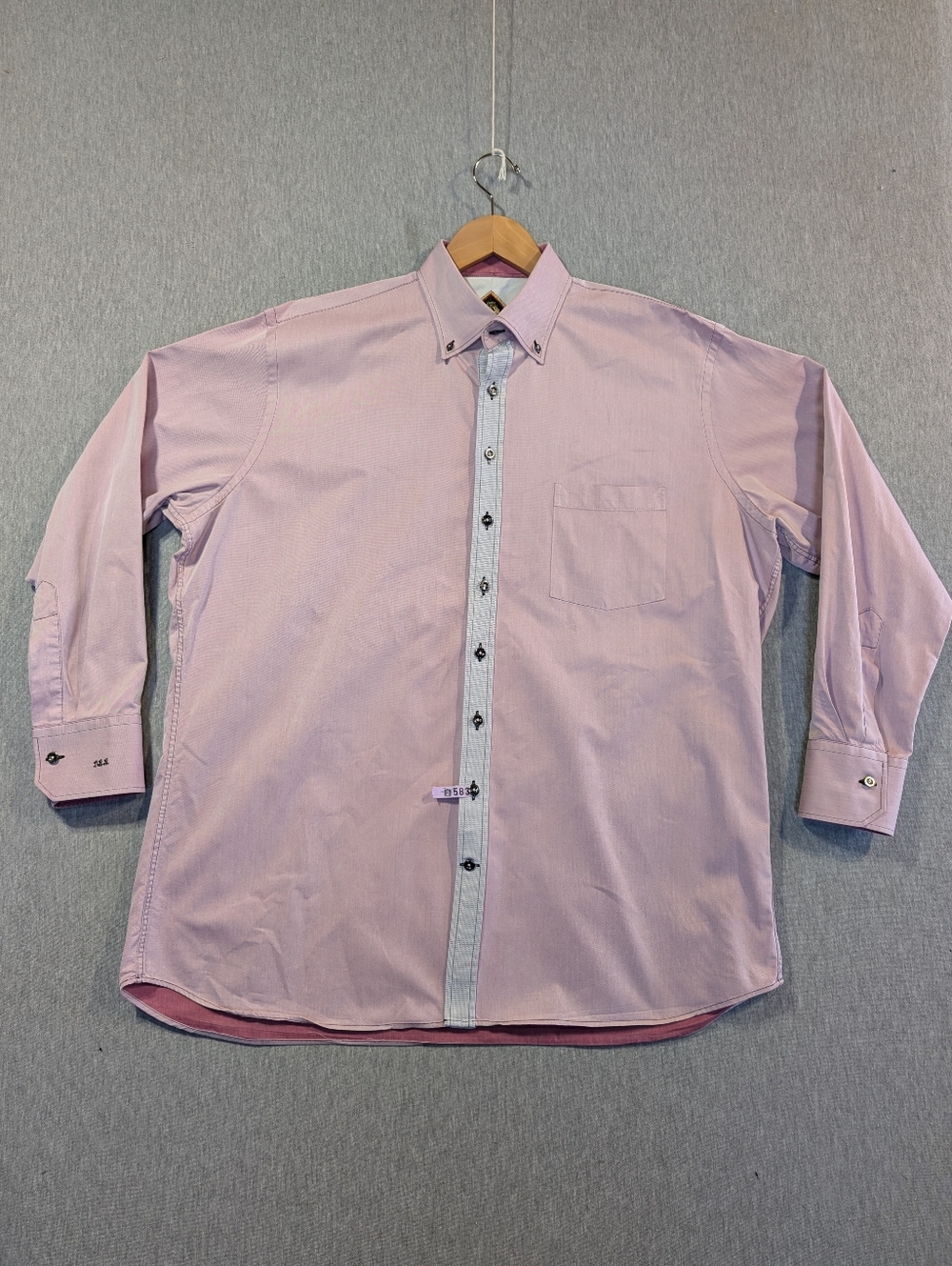 Supreme Dress Shirt Men's XL Pink Customized Initials
